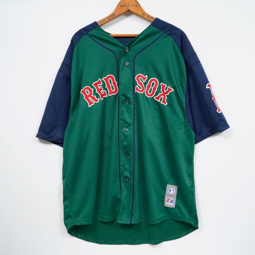 Majestic Boston Red Sox David Ortiz #34 Green MLB Baseball Jersey Men's XL